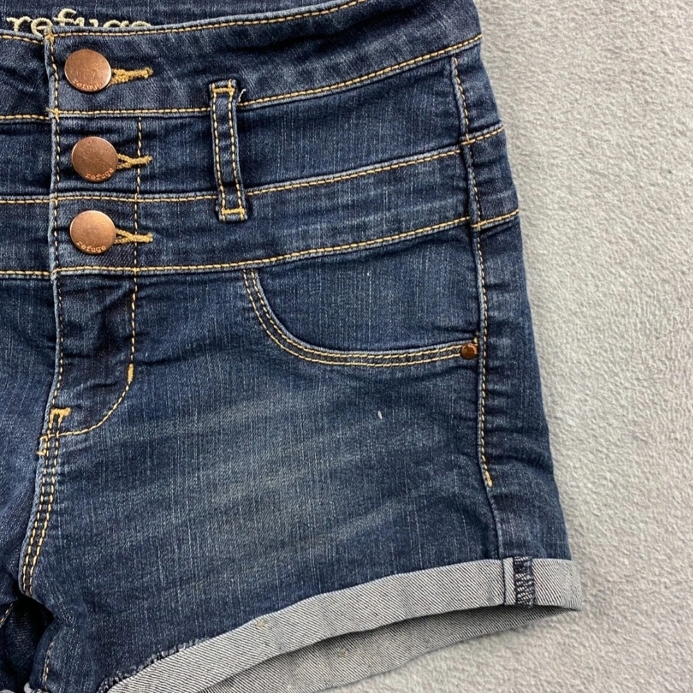Refuge Women's Denim Blue Shorts - Picture 3 of 15